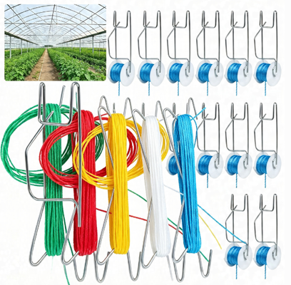 Crochet à rouleaux de tomate traité UV avec 100% de PP vierge et 7 kg à 80 kg de résistance à la rupture pour le soutien des plantes de serre